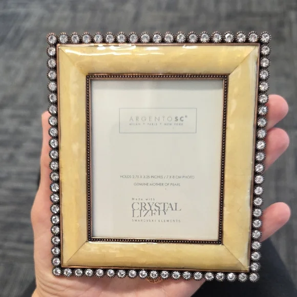 Argento SC Cream Mother Of Pearl and Crystal Photo Frame - Picture 10 of 13